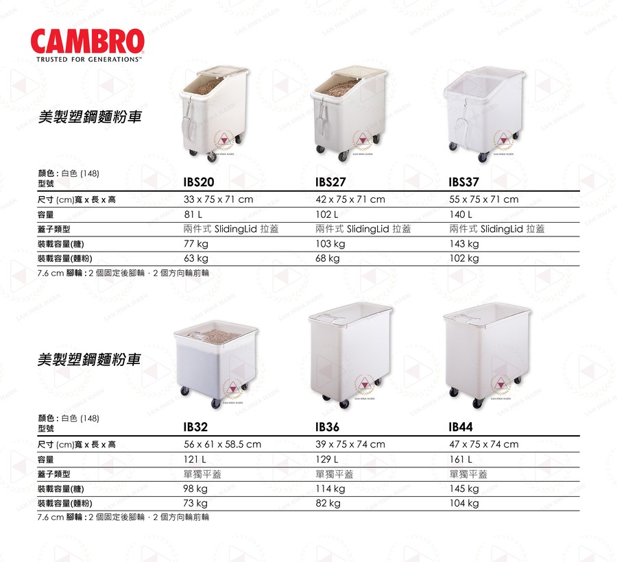 CAMBRO美製塑鋼麵粉車