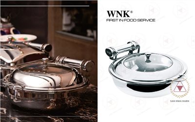 WNK 不銹鋼圓型玻璃蓋液壓式自助保溫餐爐CD-193G-PM