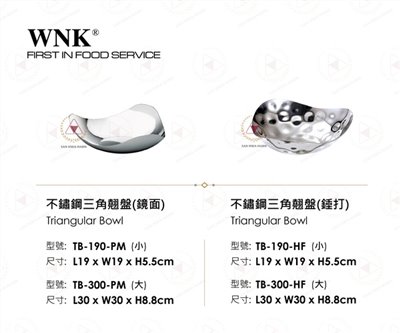 WNK 不鏽鋼三角翹盤